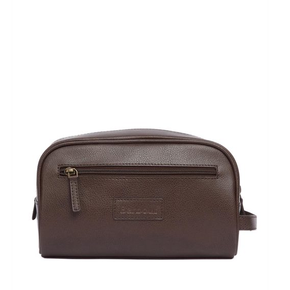 Barbour Leather Wash Bag
