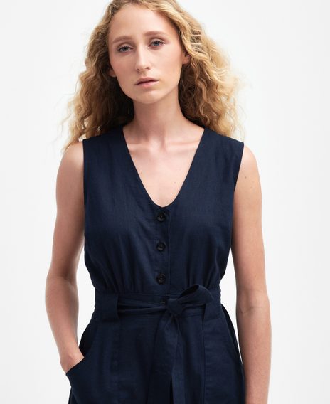 Barbour Rutherglen Sleeveless Midi Dress — Classic Navy