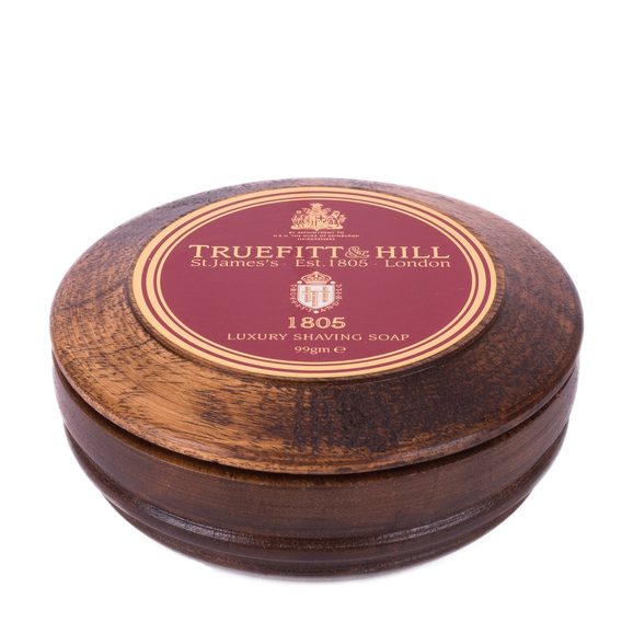 Luxuriöse Rasierseife Truefitt & Hill in einer Holzschale - 1805 (99 g)