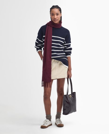 Barbour Belmore Striped Crew Neck Jumper — Navy