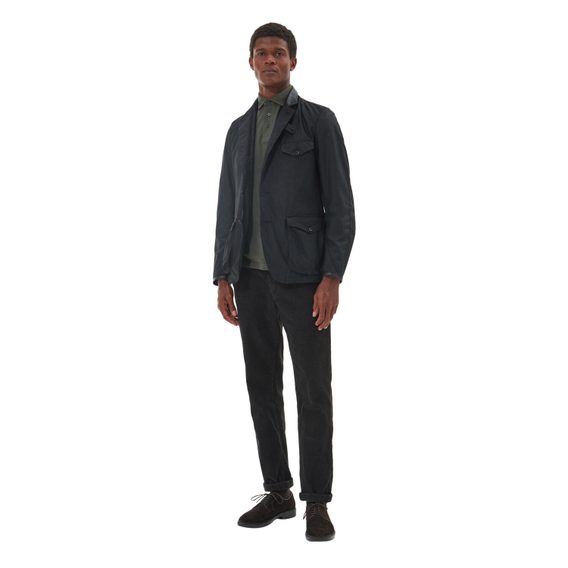 Barbour Beacon Sports Wax Jacket — Classic Black