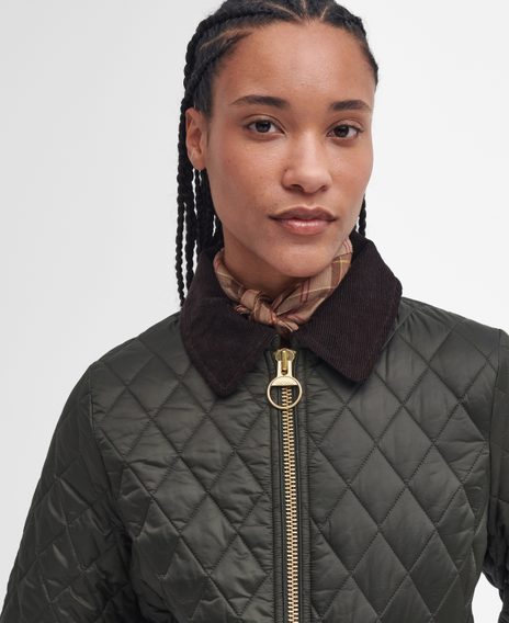 Gentleman Store Barbour Beadnell Fitted Quilted Jacket Sage Barbour Jacken Mantel und Westen Fur Frauen Kleidung