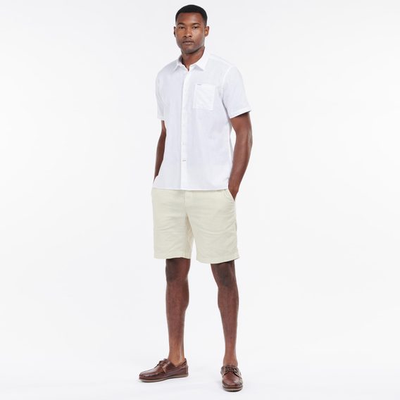 Sommerhemd Barbour Nelson aus Leinen und Baumwolle - White