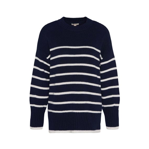 Barbour Belmore Striped Crew Neck Jumper — Navy