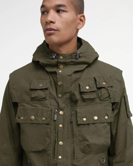 Barbour × TO KI TO Field Utility Casual Jacke — Dunkelgrün