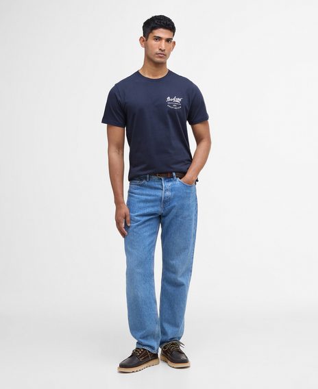 Barbour Script Graphic T-Shirt — Navy