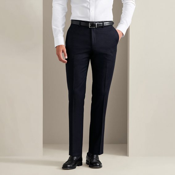 Charles Tyrwhitt Italian Flannel Suit Pants — Navy
