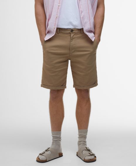 Barbour Washed Twill Chino Shorts — Stone