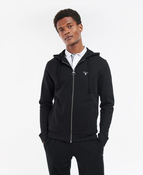 Barbour Wallington Zip Hoodie — Black