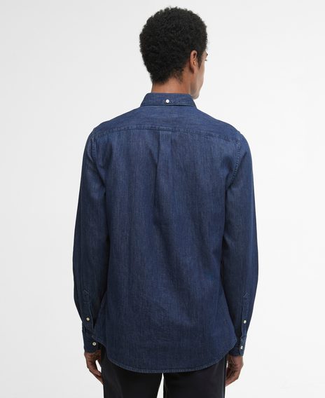 Barbour Denim Crest Tailored Long-Sleeved Shirt — Indigo