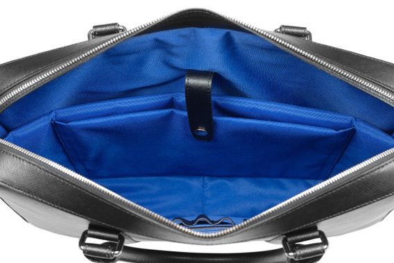 Lederne Laptoptasche John & Paul – schwarz