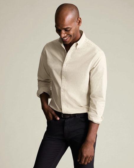 Charles Tyrwhitt Corduroy Shirt — Cream