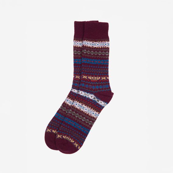 Barbour Boyd Socks — Burgundy