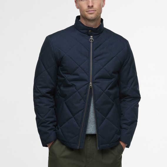 Barbour City Harrington Quilted Jacket — Navy