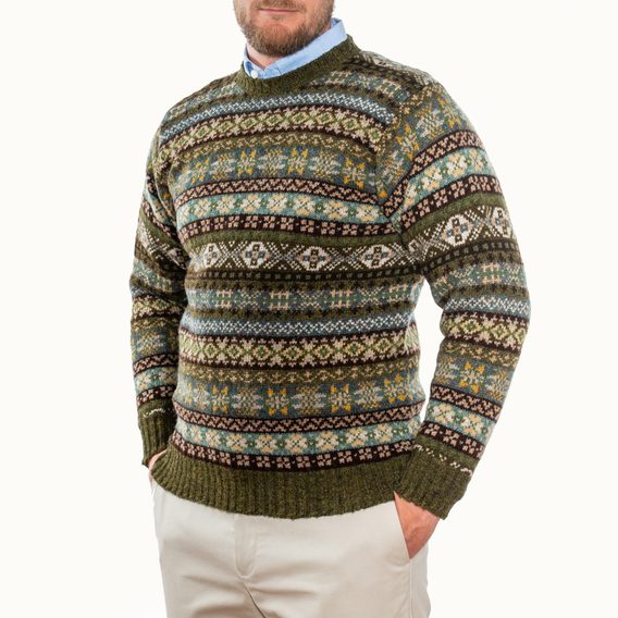 Jamieson's Fair Isle Jumper — Olive