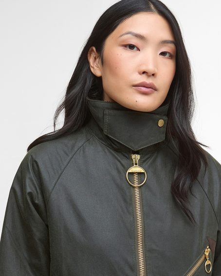 Barbour Arlene Waxed Jacket — Fern