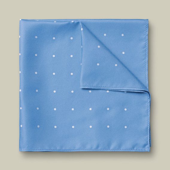 Charles Tyrwhitt Silk Spot Pocket Square — Sky Blue