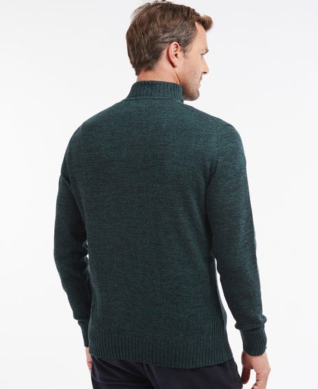 Barbour Essential Lambswool Half Zip Sweater — Seaweed Mix