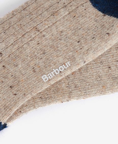 Barbour Houghton Socks — Stone/Navy