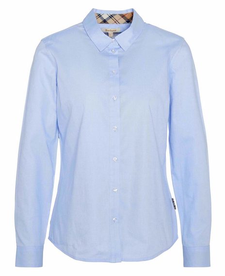 Barbour Derwent Regular Long-Sleeved Shirt — Pale Blue