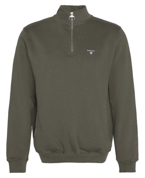 Barbour Beckhill Half Zip Sweatshirt — Mid Olive