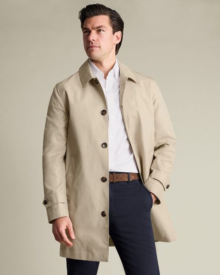 Charles Tyrwhitt Showerproof Raincoat — Stone