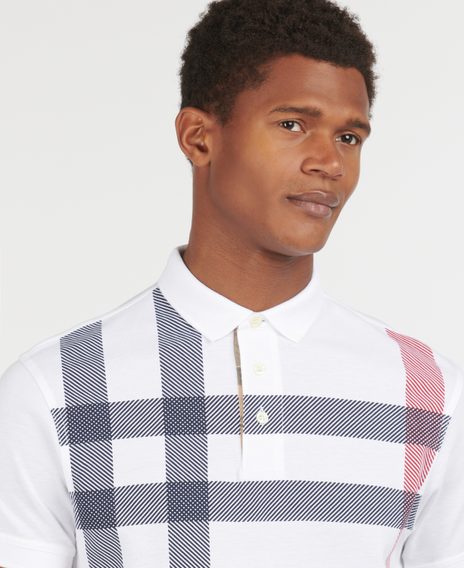 Barbour Blaine Oversized Tartan Polo Shirt — White