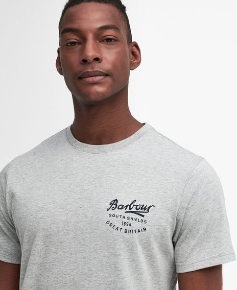 Barbour Script Graphic T-Shirt — Grey Marl