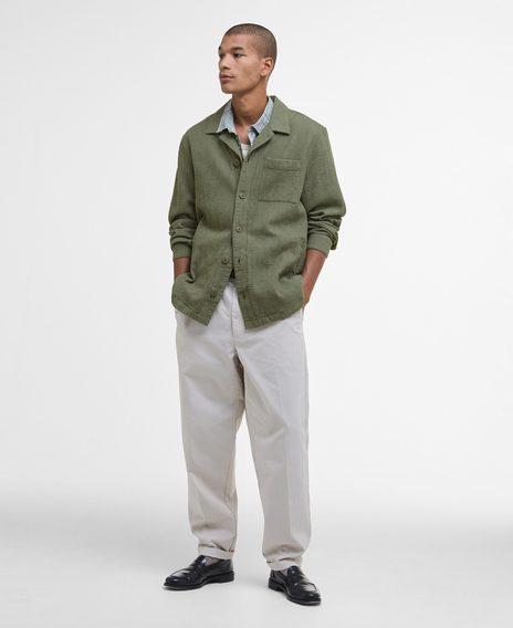 Barbour Sandwood Waffle Overshirt — Light Moss