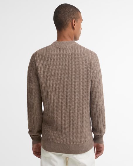 Barbour Herringbone Knitted Crew — Stone