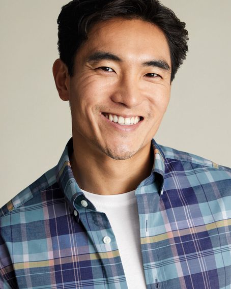 Charles Tyrwhitt Non-Iron Stretch Poplin Slub Shirt — Spearmint