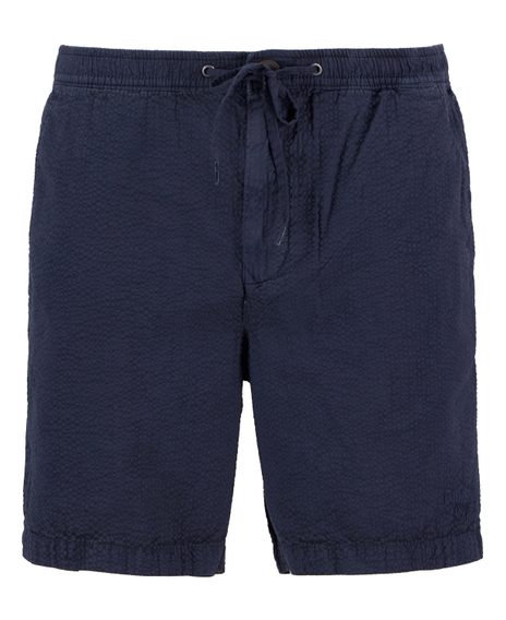 Barbour Seersucker Relaxed Shorts — Navy