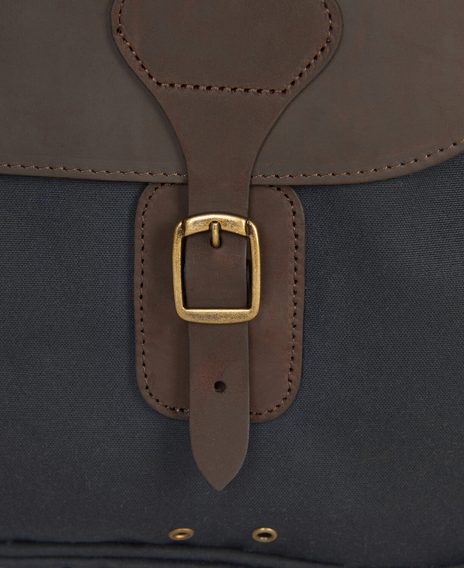 Barbour Wax Leather Briefcase — Navy