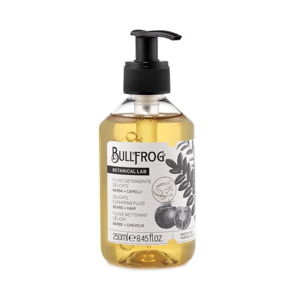 Sanftes Reinigungsgel für die Haare und Vollbärte Bullfrog (250 ml)