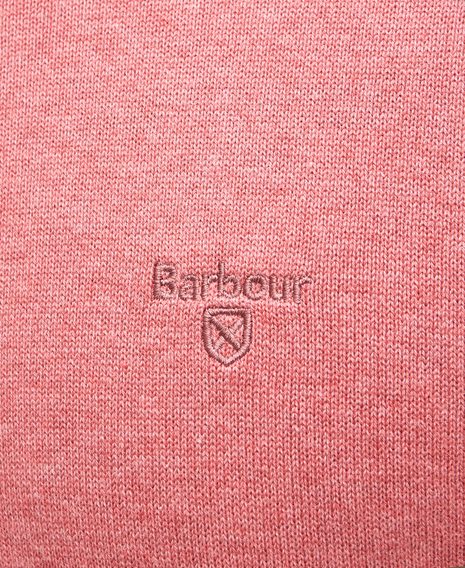 Barbour Pima Cotton Crew Neck Sweater — Pink Clay