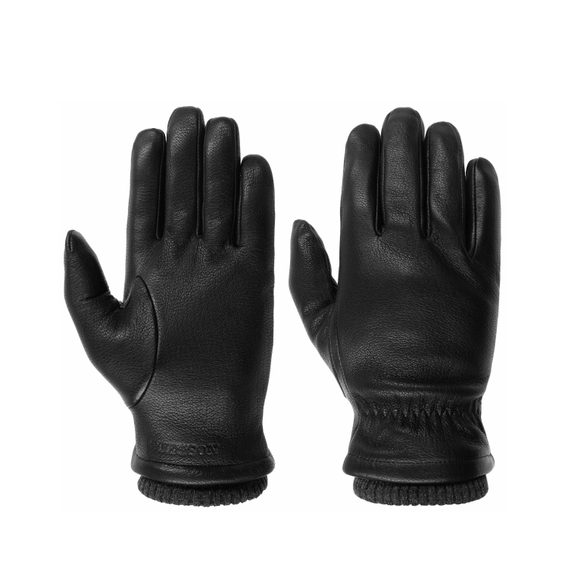 Winterhandschuhe Stetson aus Nappa Ziegenleder - Black