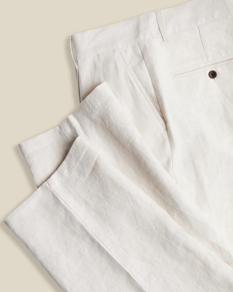 Portuguese Flannel — Linen Trousers Single Pleat