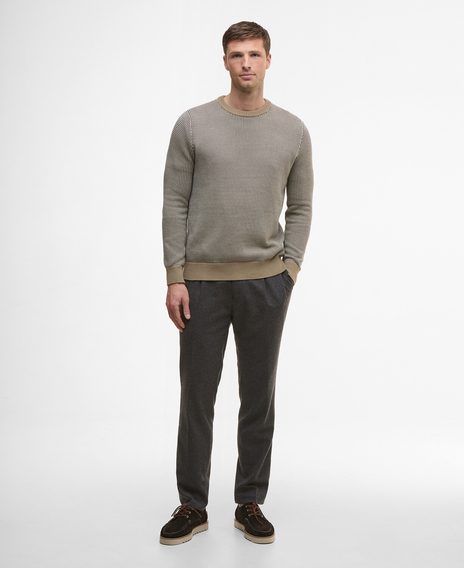 Barbour Wells Crew Neck Jumper — Washed Stone