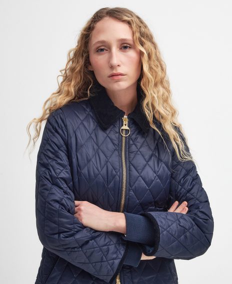 Barbour Beadnell Fitted Quilted Jacket — Navy