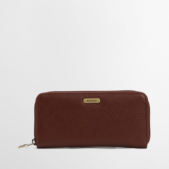 Barbour Birch Leather Matinee Purse — Brown