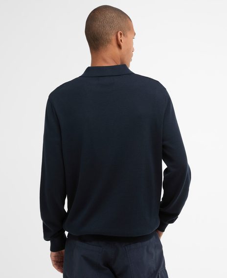 Barbour Pima Cotton Knitted Polo Shirt — Navy