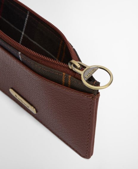 Barbour Alder Leather Card Holder — Brown