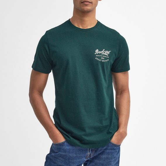 Barbour Script Graphic T-Shirt — Seaweed