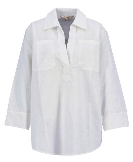 Barbour Cecile Relaxed Tunic Shirt — White