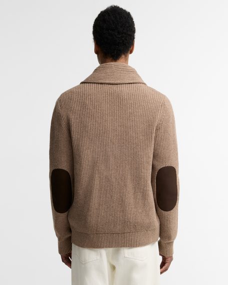 Barbour Hartland Shawl Neck Cardigan — Stone