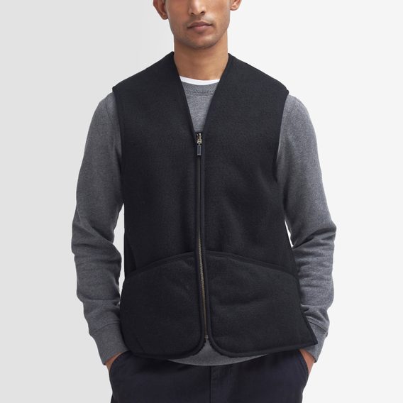 Barbour Warm Pile Zip-In Liner — Black