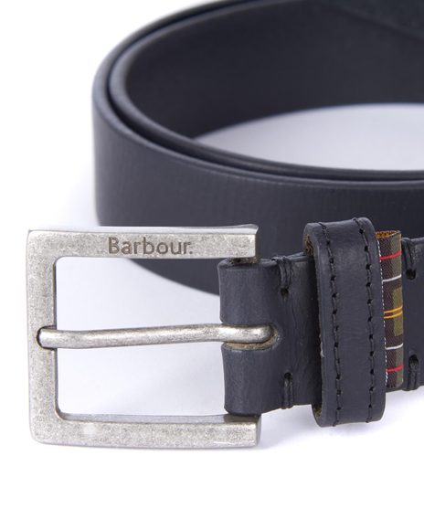 Barbour Pull Up Leather Belt — Black