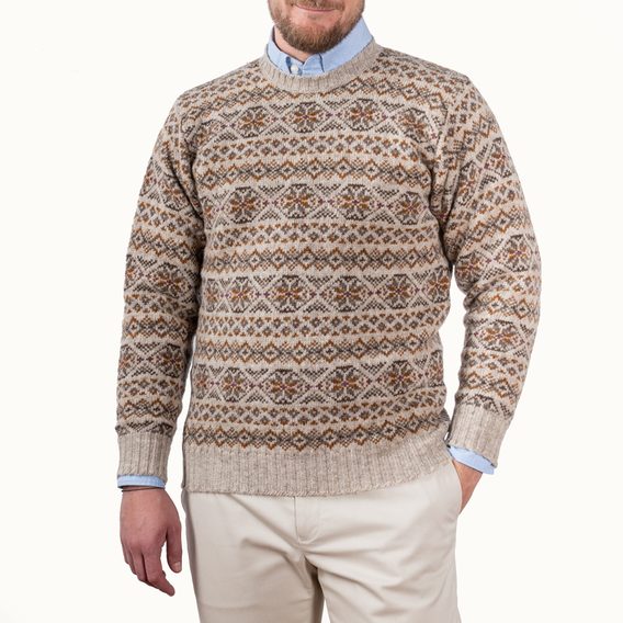 Jamieson's Fair Isle Jumper — Stone