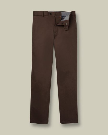 Charles Tyrwhitt Ultimate Non-Iron Chinos — Chocolate Brown