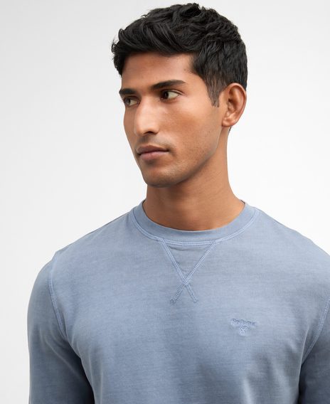 Barbour Washed Tartan Crew Neck Sweatshirt — Washed Blue